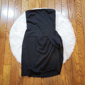 2B Rych Women's Black Wool Blend Strapless Dress